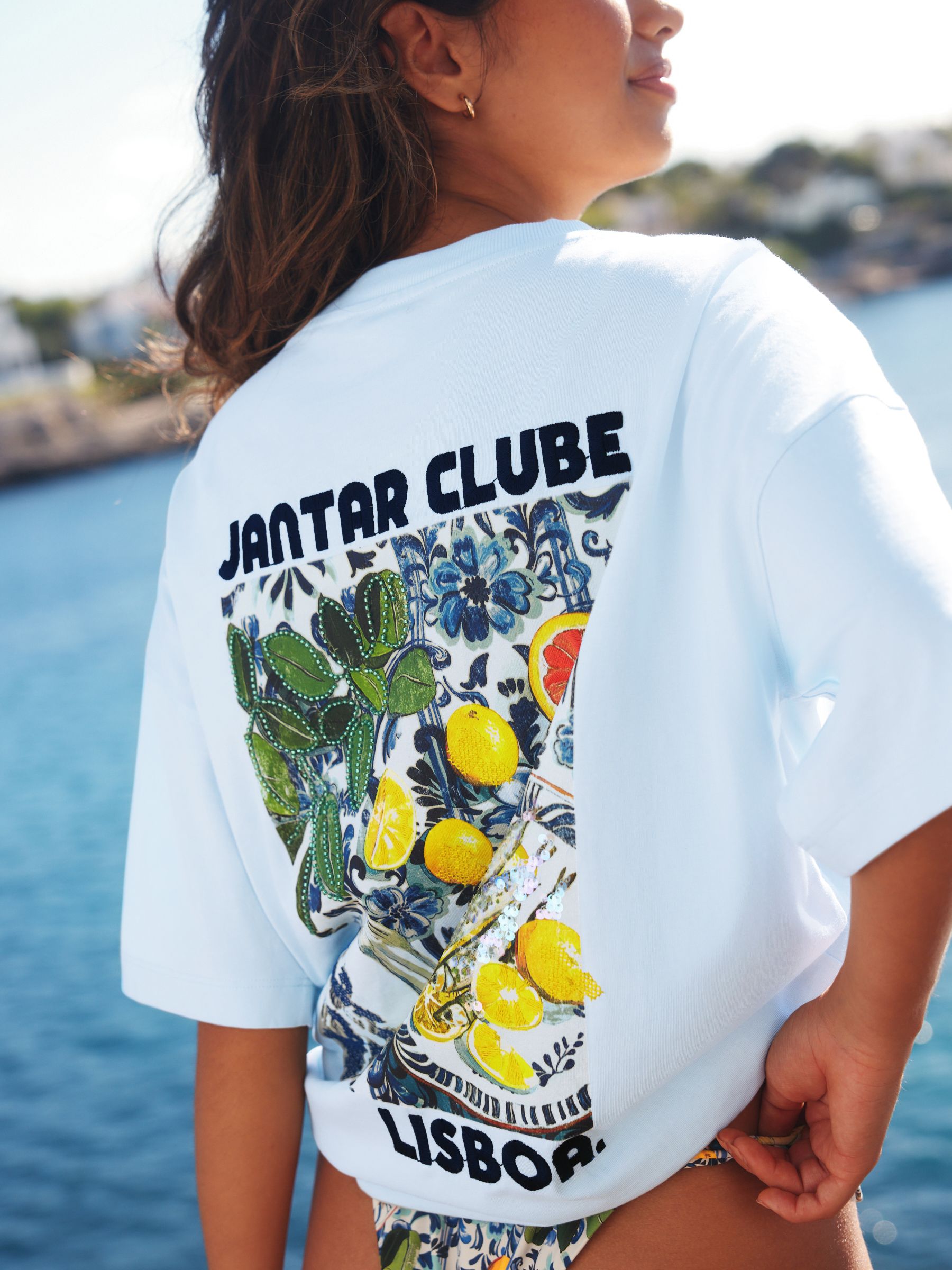 Buy Blue Lemon Graphic Print Beach T-Shirt from Next USA