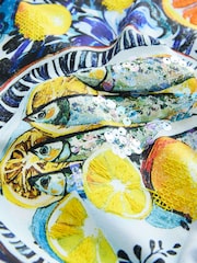 White/Blue Graphic Print Beach T-Shirt - Image 3 of 4