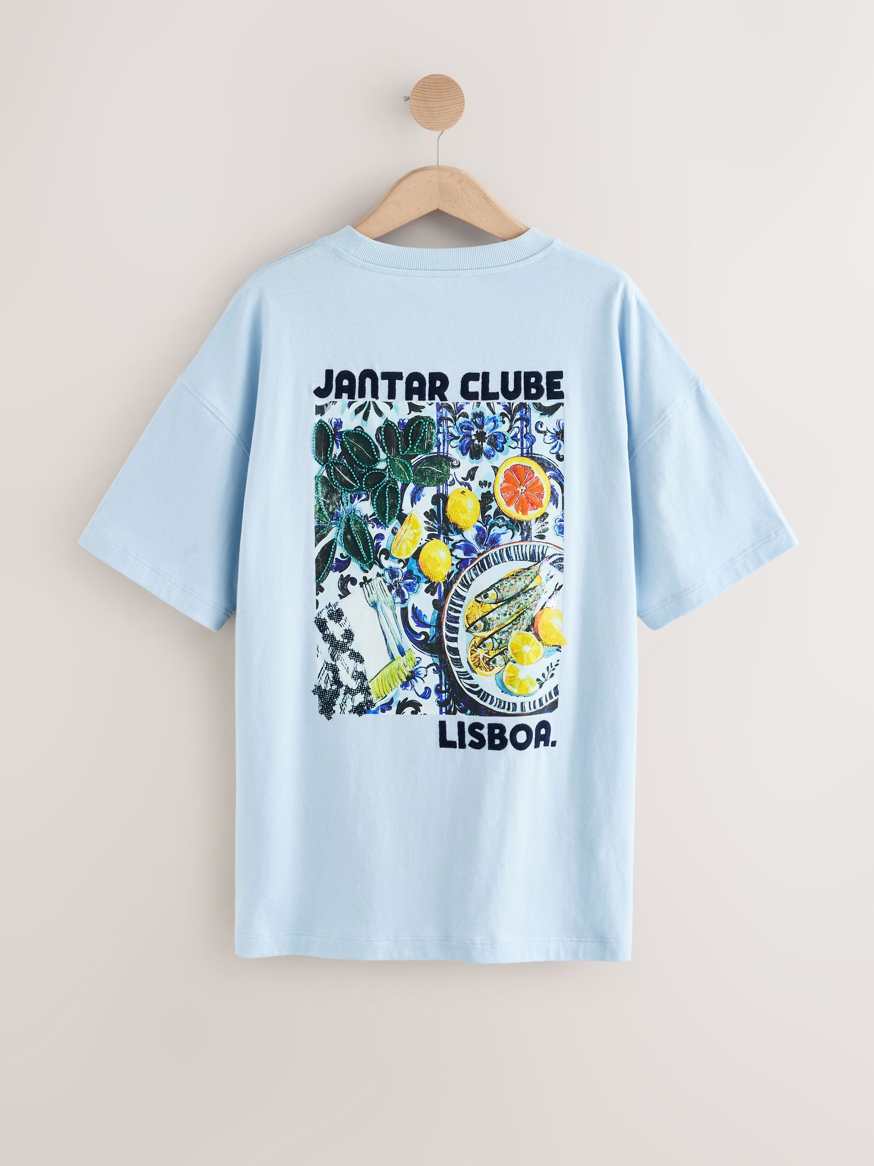 Buy Blue Lemon Graphic Print Beach T-Shirt from Next USA