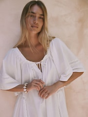 White Summer Mini Dress - Image 6 of 10