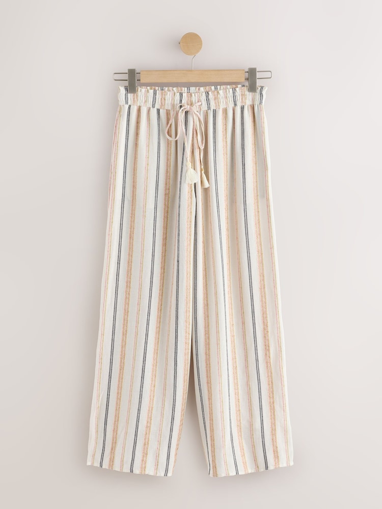 Peach Pink Wide Leg Summer Trousers - Image 1 of 3