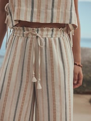 Peach Pink Wide Leg Summer Trousers - Image 5 of 8