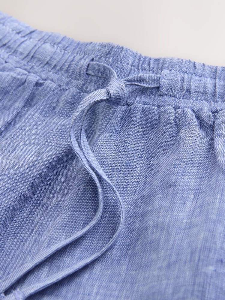 Bleu - Short en lin premium 100% N. Premium % - Image 7 de 7