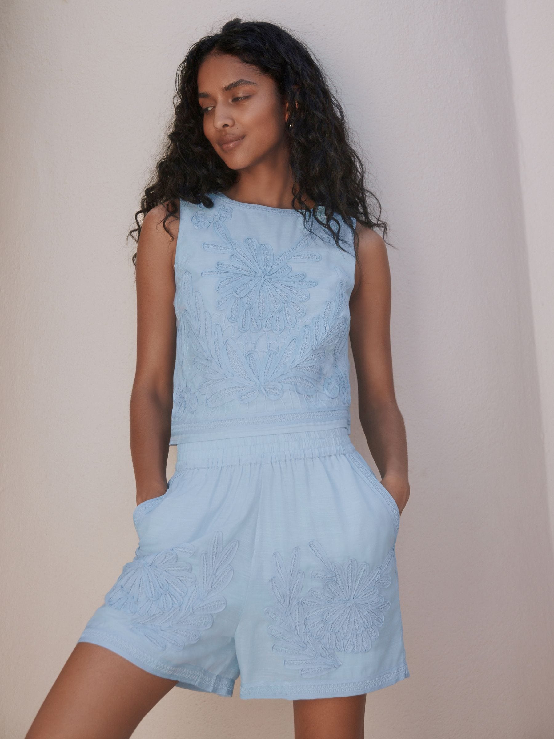 Buy Light Blue Cornelli Summer Shell Top from Next USA