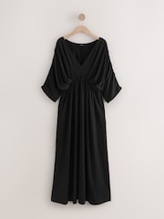 Black Jersey Kaftan Maxi Dress - Image 6 of 8