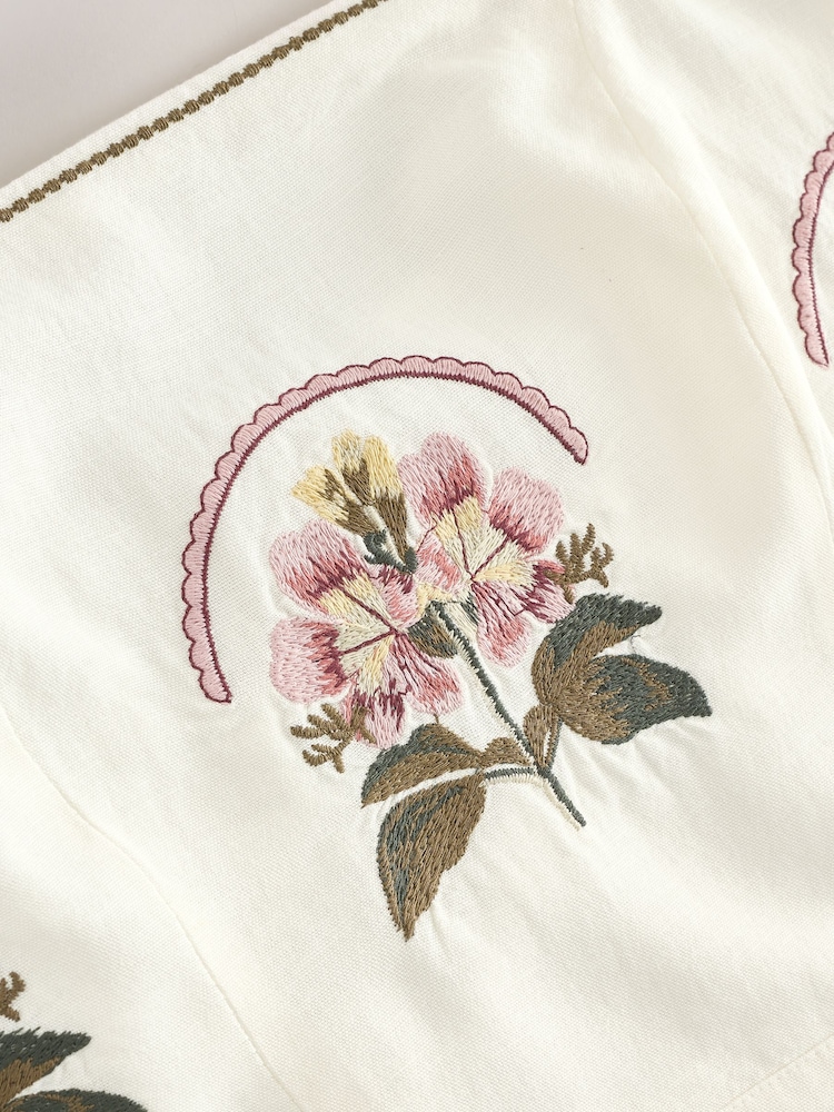 Ecru Summer Top With Linen - Image 2 of 3