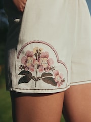 Ecru Summer Shorts With Linen - Image 4 of 8
