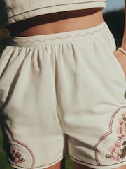 Ecru Summer Shorts With Linen - Image 5 of 8