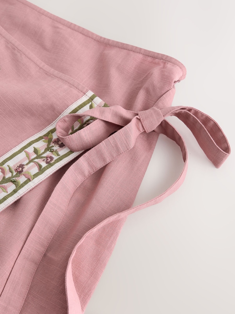 Dusty Pink Wrap Mini Skirt - Image 3 of 3 Dusty Pink Wrap Mini Skirt - Image 3 of 3