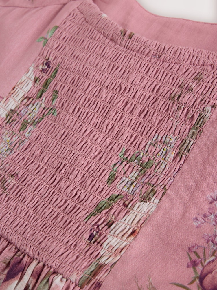 Mauve Purple Puff Sleeve Midi Dress - Image 5 of 5