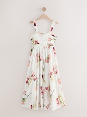 White/Purple Summer Midi Dress - Image 7 of 10