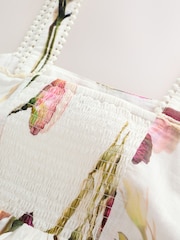 White/Purple Summer Midi Dress - Image 9 of 10