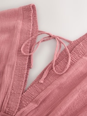 Pink Sleeved Wide Leg Jumpsuit - Image 8 of 10