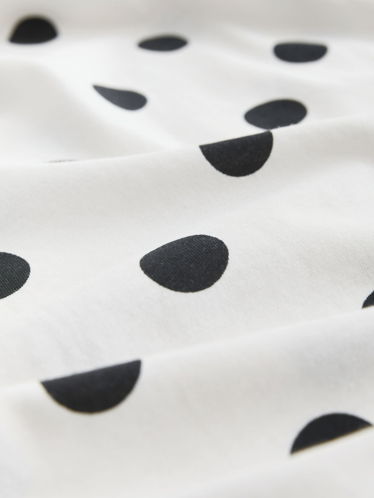 Polka Dot Monochrome Dropped Waist Strappy Jersey Dress - Image 2 of 3