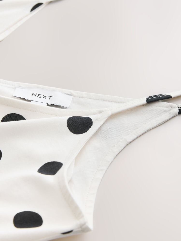 Polka Dot Monochrome Dropped Waist Strappy Jersey Dress - Image 3 of 3