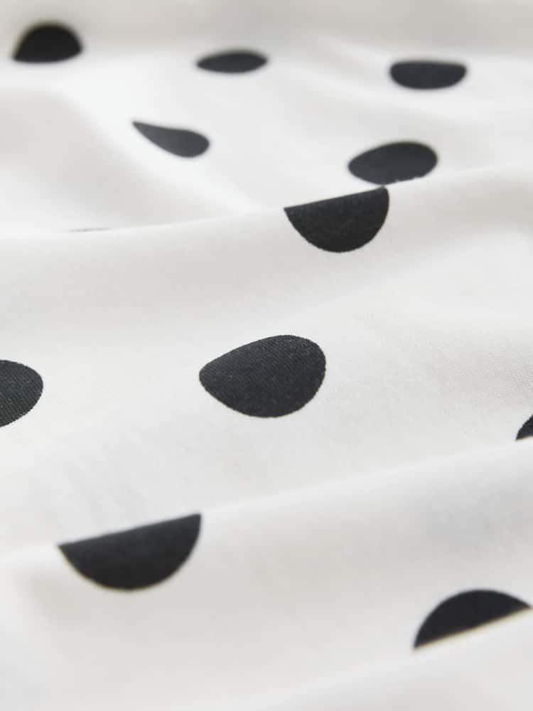 White/Black Polka Dot Dropped Waist Strappy Jersey Dress - Image 7 of 7 White/Black Polka Dot Dropped Waist Strappy Jersey Dress - Image 7 of 7