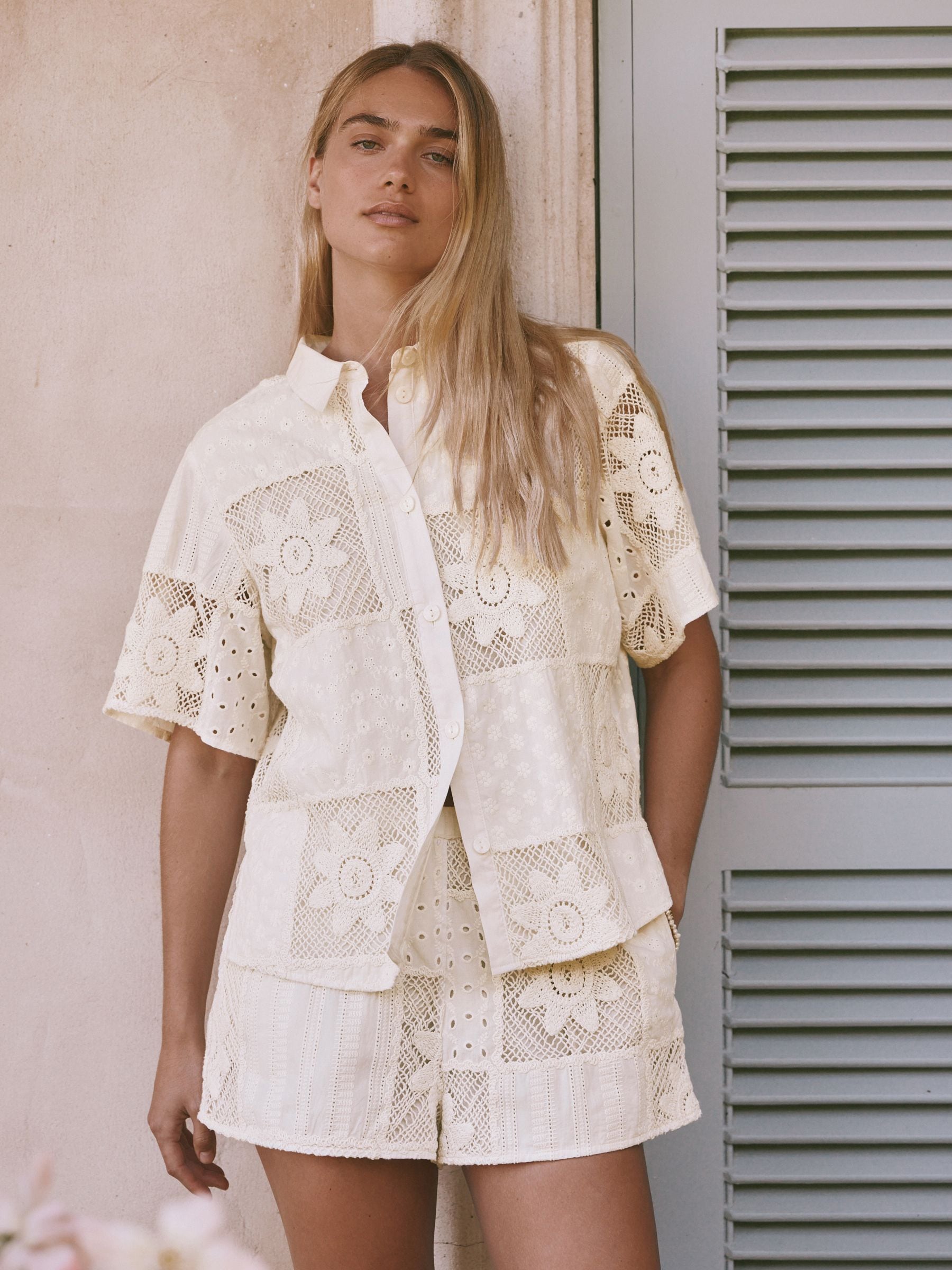Comprar Creme - Camisa de crochê from Next Brazil