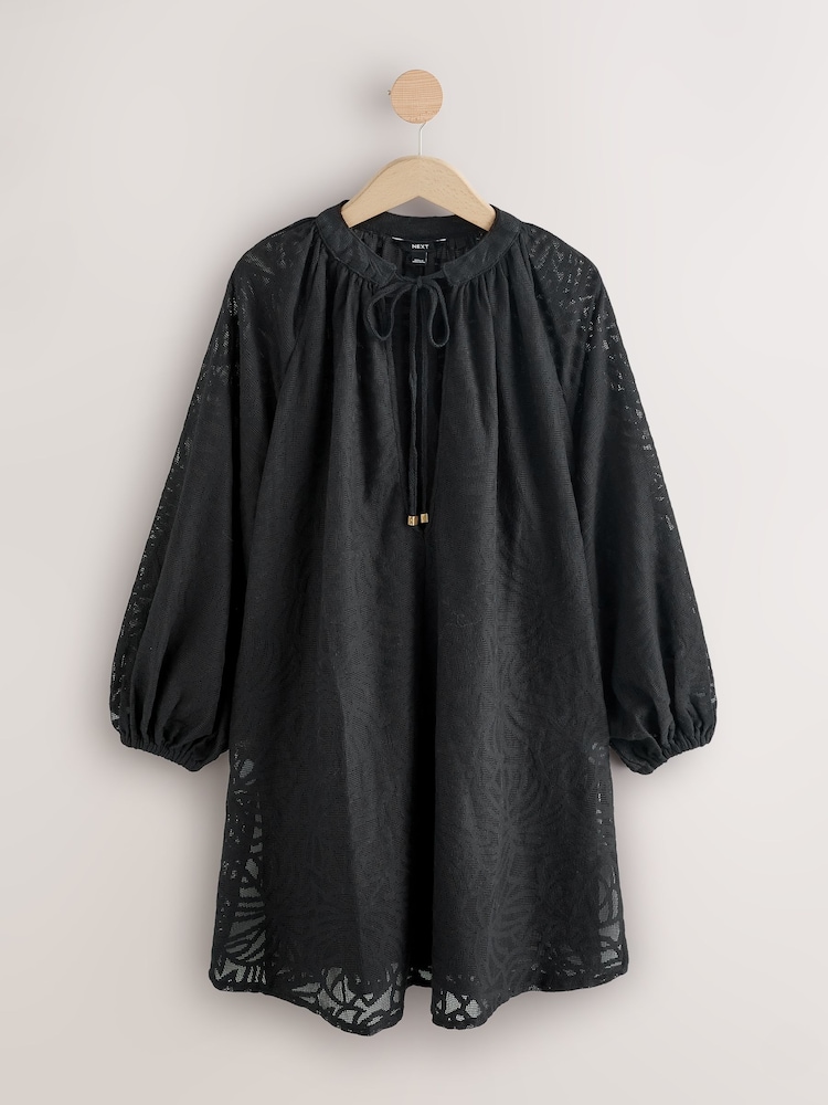 črna - Okritje iz žakarja z dolgimi rokavi - Slika 1 iz 3