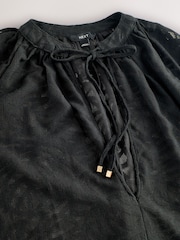 črna - Okritje iz žakarja z dolgimi rokavi - Slika 2 iz 3