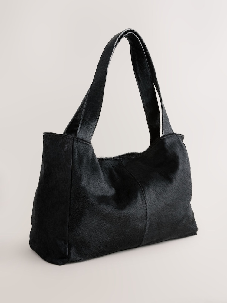 Nothing Ordinary Black Cowhide Oversized Shopper Bag - Image 1 of 5