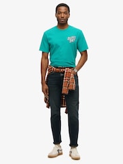 Superdry Blue Loose 100% Cotton Outdoor Narrative T-Shirt - Image 2 of 3
