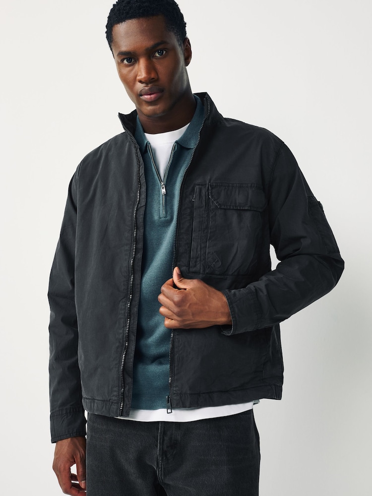 Black Zip Through Shacket - Image 1 of 9 Black Zip Through Shacket - Image 1 of 9