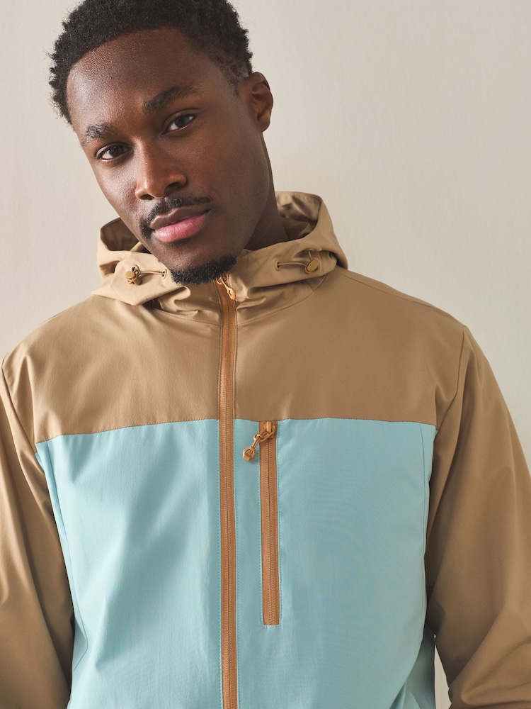 Light Blue Shower Resistant Anorak Colourblock Jacket - Image 2 of 11