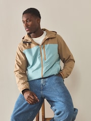 Light Blue Shower Resistant Anorak Colourblock Jacket - Image 4 of 11
