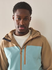 Light Blue Shower Resistant Anorak Colourblock Jacket - Image 6 of 11