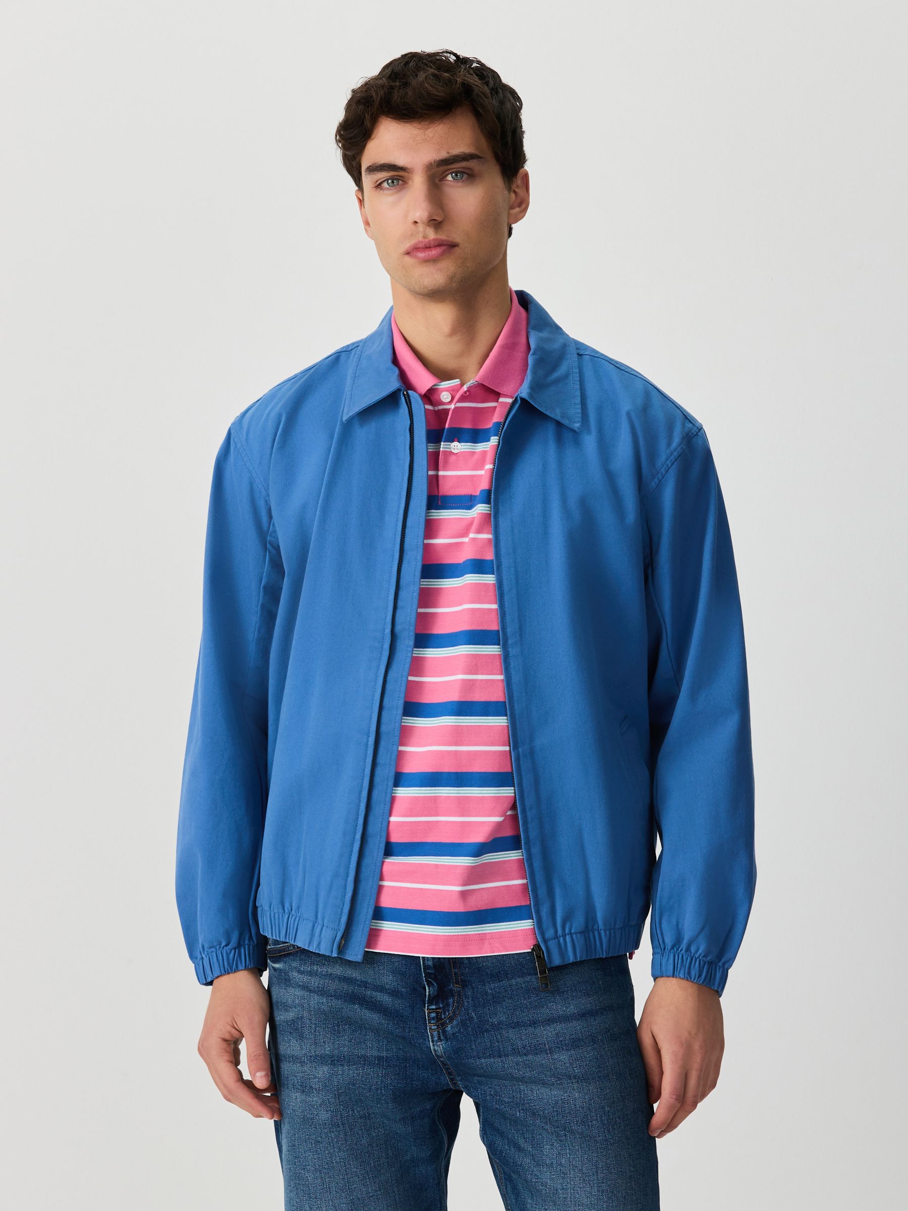 Buy Blue Harrington Twill Jacket from Next USA