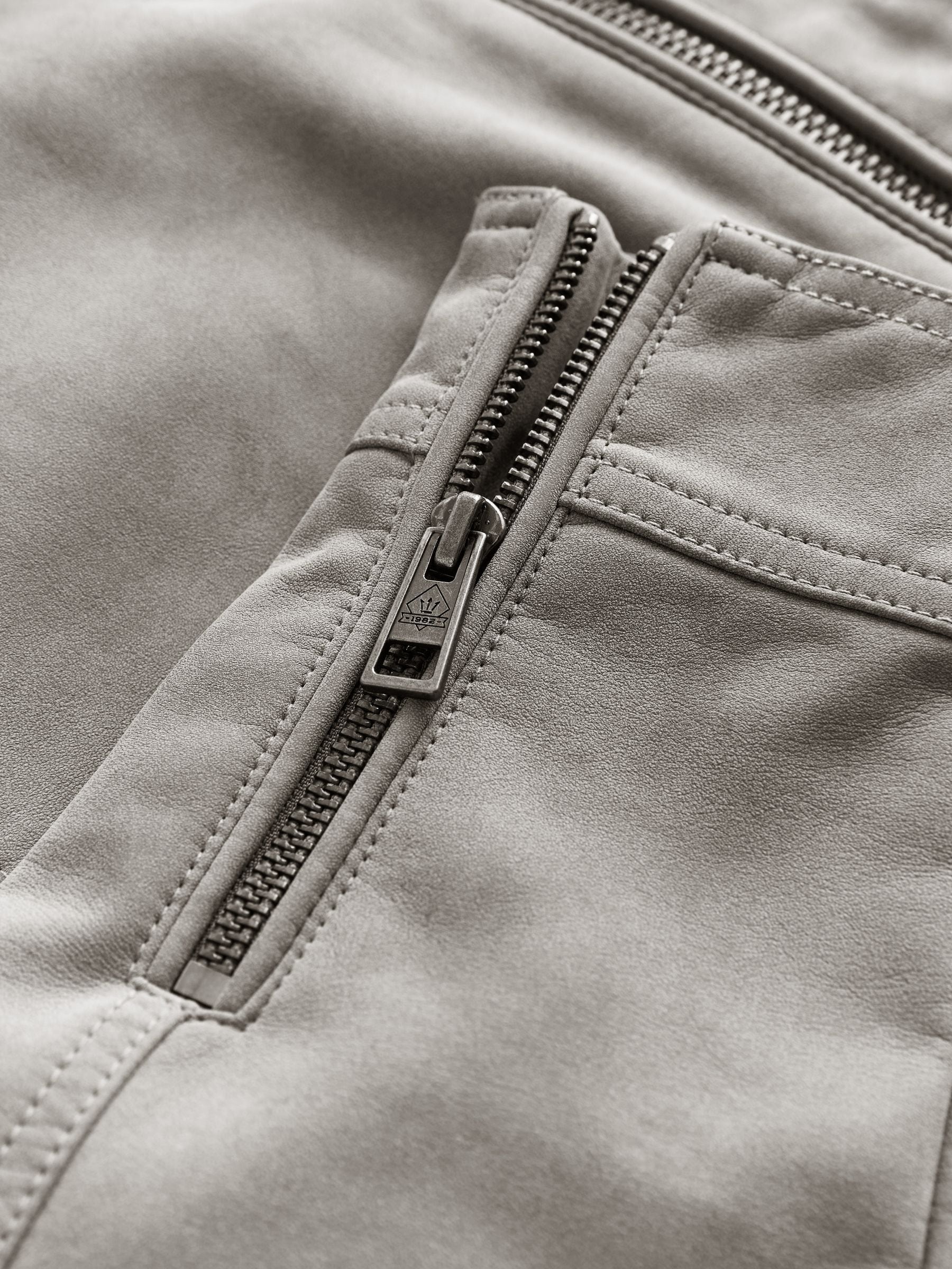 Buy Grey Faux Nubuck Racer Jacket from Next Canada