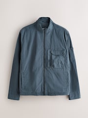 Blue Zip Through Shacket - Image 1 of 5