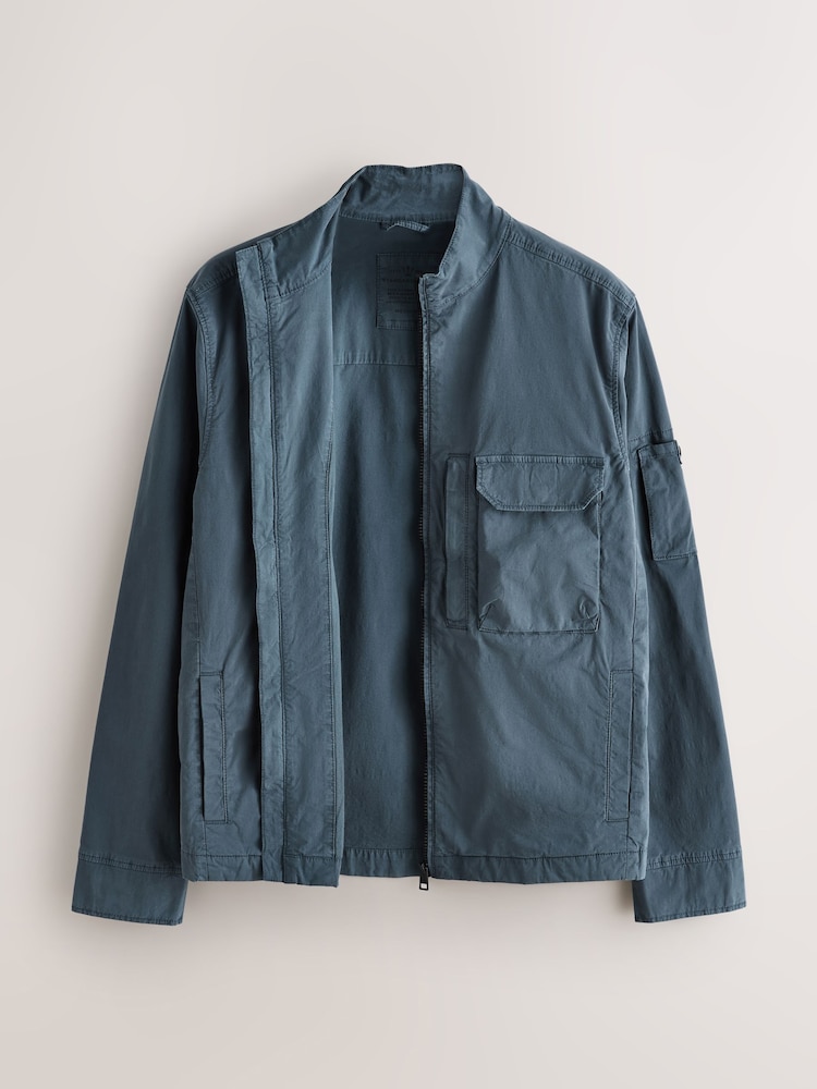 Blue Zip Through Shacket - Image 2 of 5