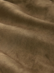 Tan Brown Faux Suede Bomber Jacket - Image 9 of 11