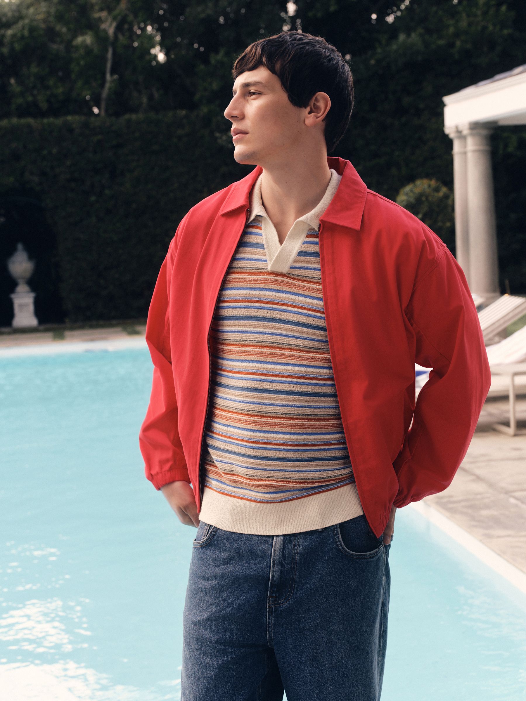 Buy Red Harrington Twill Jacket from the Next UK online shop