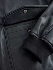 Black Signature Leather Patch Pocket Jacket - Image 12 of 12