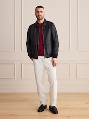 Black Signature Leather Patch Pocket Jacket - Image 2 of 12