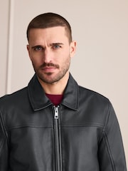Black Signature Leather Patch Pocket Jacket - Image 4 of 12