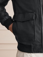 Black Signature Leather Patch Pocket Jacket - Image 6 of 12