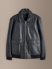 Black Signature Leather Patch Pocket Jacket - Image 7 of 12