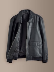 Black Signature Leather Patch Pocket Jacket - Image 8 of 12