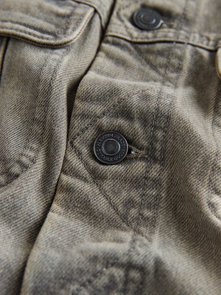 Szary - Denim Button Through Jacket - Obraz 10 z 10