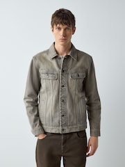 Szary - Denim Button Through Jacket - Obraz 4 z 10