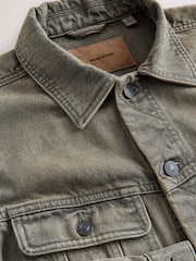 Szary - Denim Button Through Jacket - Obraz 8 z 10