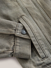 Szary - Denim Button Through Jacket - Obraz 9 z 10