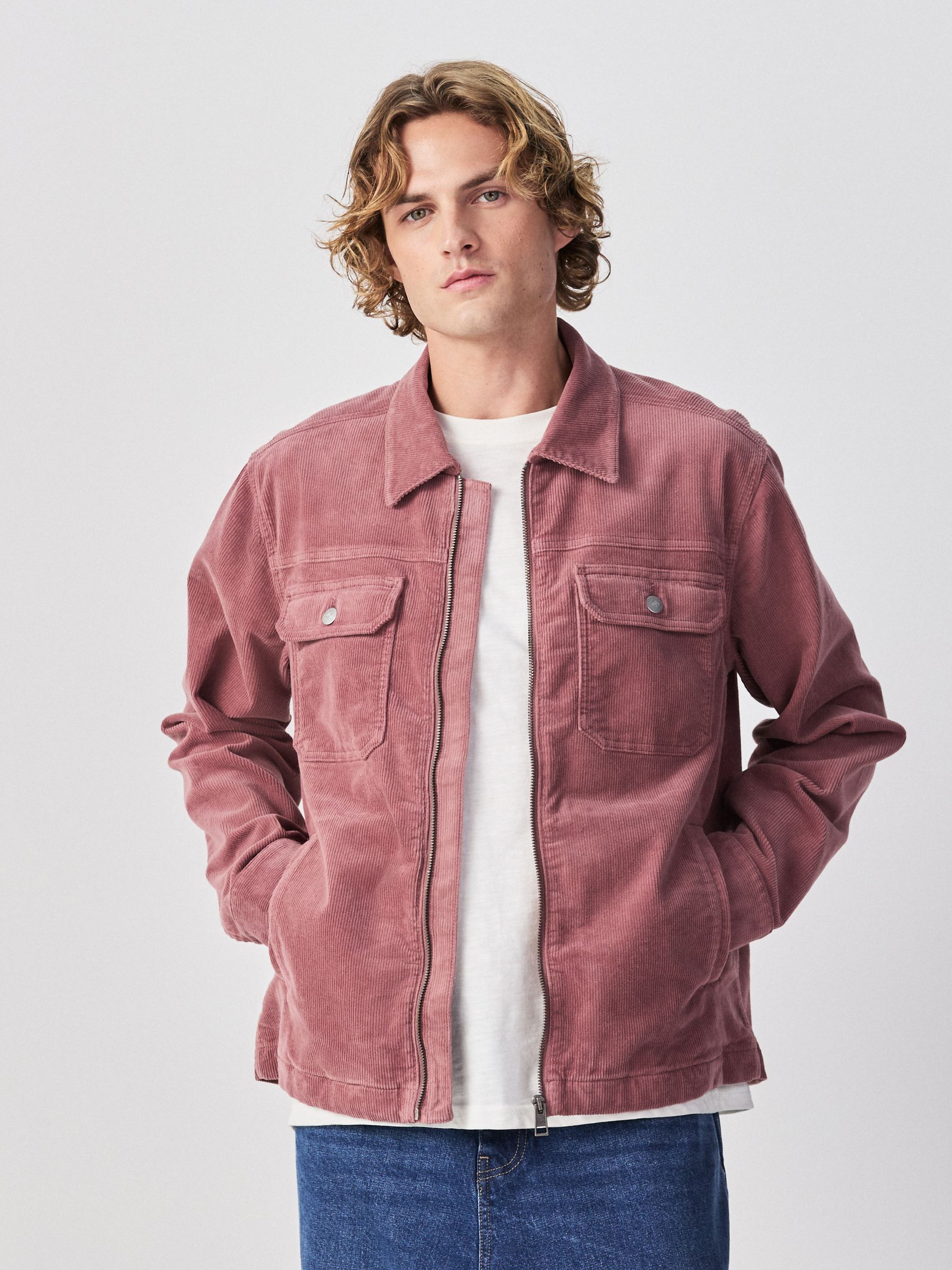 Buy Pink Cord Zip Through Shacket from Next USA
