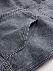 Black Denim Hooded Zip Through Jacket - Image 11 of 12