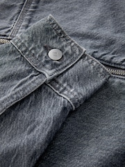 Black Denim Hooded Zip Through Jacket - Image 12 of 12