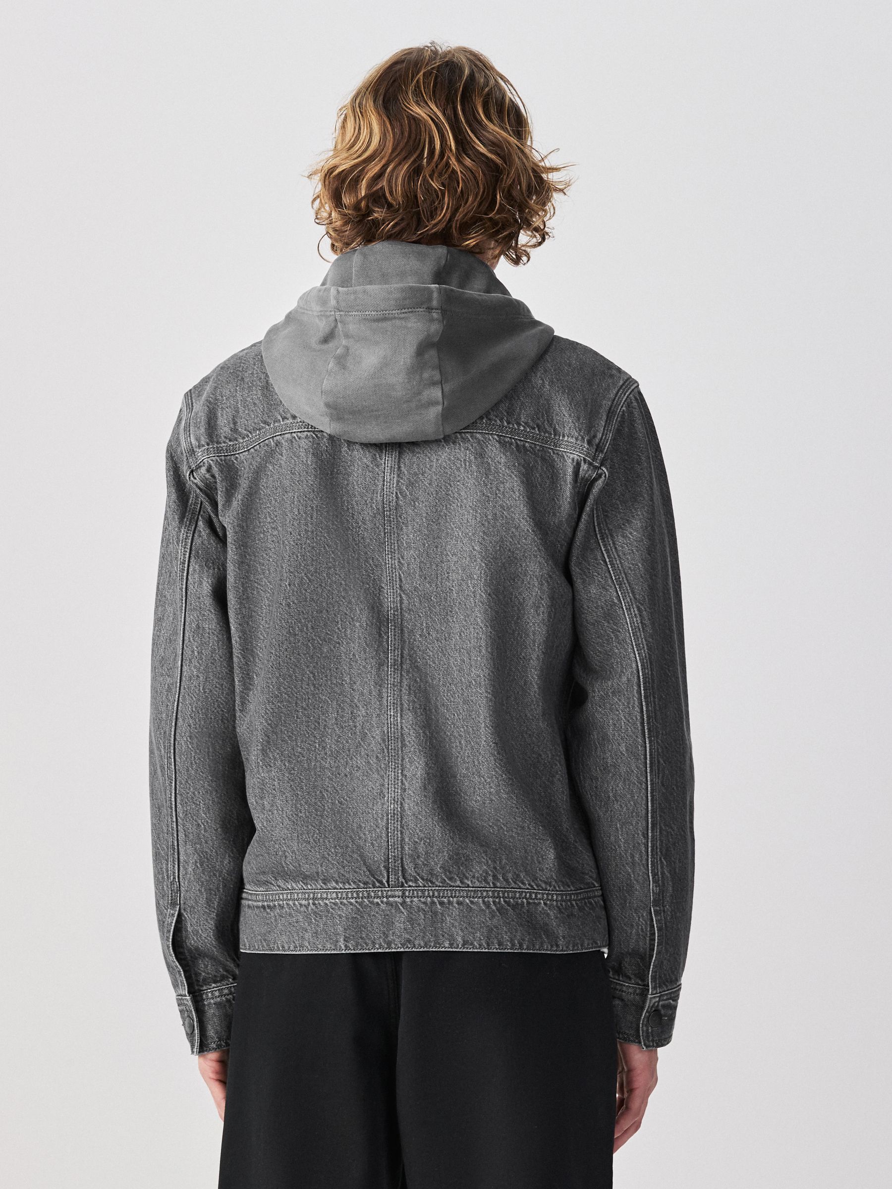 Buy Black Denim Hooded Zip Through Jacket from Next South Africa