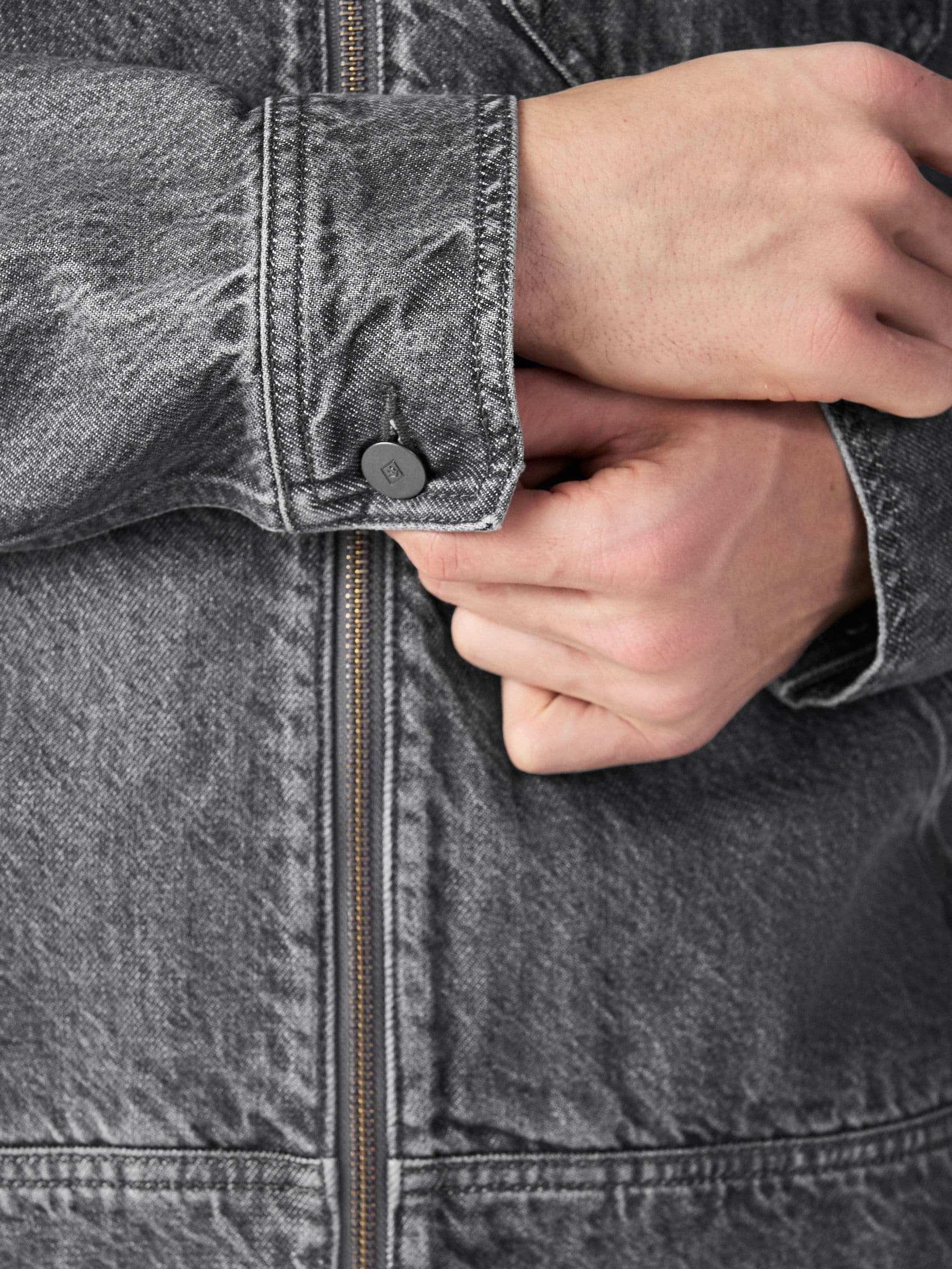 Buy Black Denim Hooded Zip Through Jacket from Next South Africa